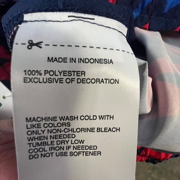 DSG Mens Woven Training Shorts XS Athletic Fit Elastic Waist Red & Blue Zigzag P - Picture 8 of 9